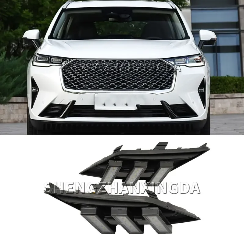 Shengzhan Xingda Is Suitable for Haval H6 2021 Car Led Daytime Running Lights with Yellow Turn Signal and Blue Night Mode