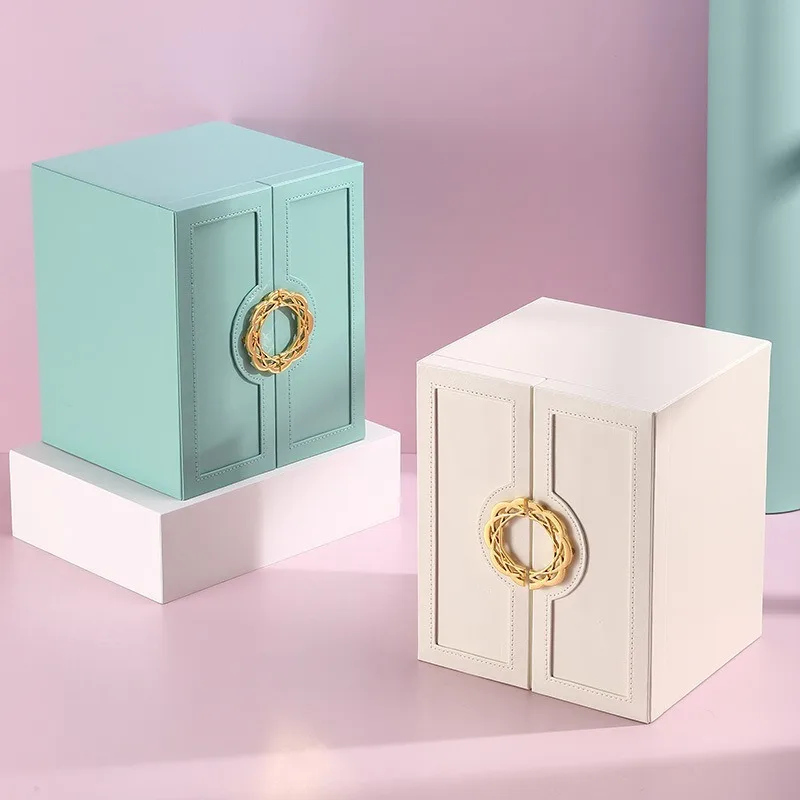 Leather Dustproof Jewelry Boxes Multi-layer Compartment Movable Jewelry Storage Boxes Modern Luxury Ring Necklace Storage Case
