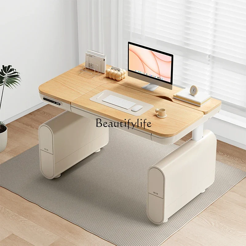 

LD33Intelligent Electric Lifting Table Office Computer Solid Wood Study Table