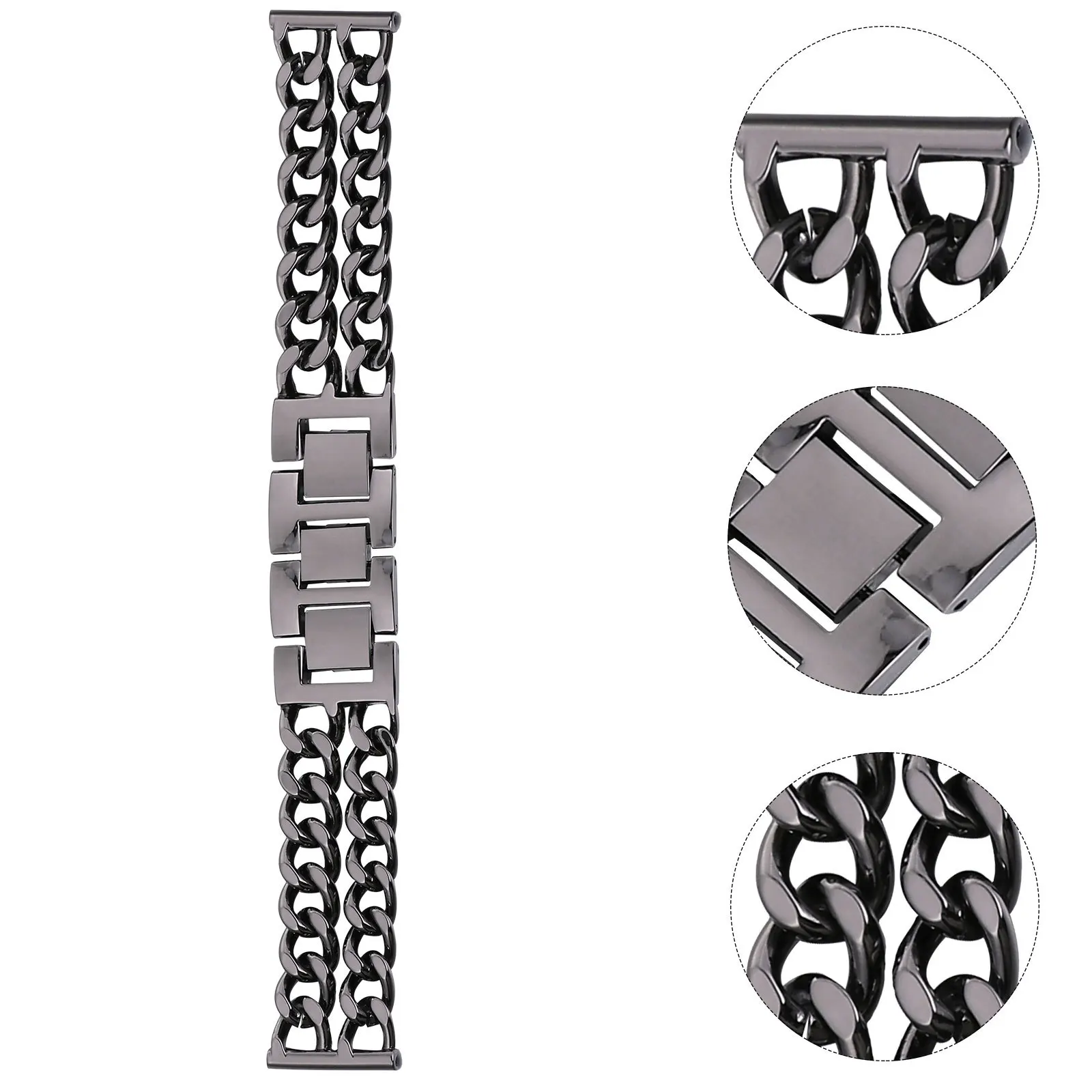 

Cowboy Chain Metal Watch Band Stainless Steel Replacement Strap For Smartwatch Durable Wristband Accessory