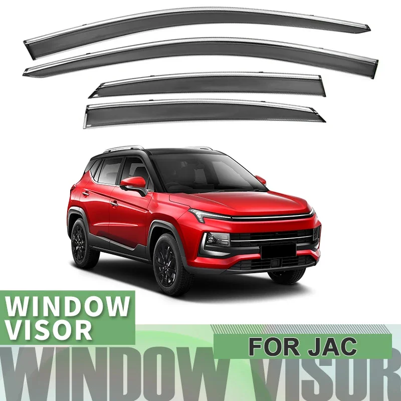 4pcs Car Window Visor Waterproof Auto Accessory For JAC E10X J7 JS4 JS8 JS7 JS8 PLUS X8 PLUS JS6 SEi6 T6 T8 T9 HUNTER 2015-2025