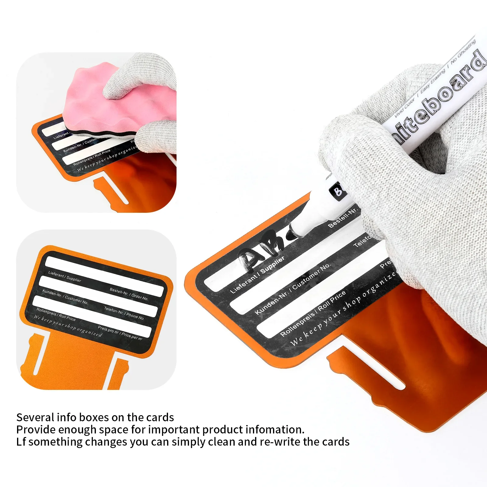 DCHOA Film Rolls Aluminum Labeling Cards Car Vinyl Storage Car Film Roll Card Vinyl Wrapping Wipeable Tool Media Sign Cards