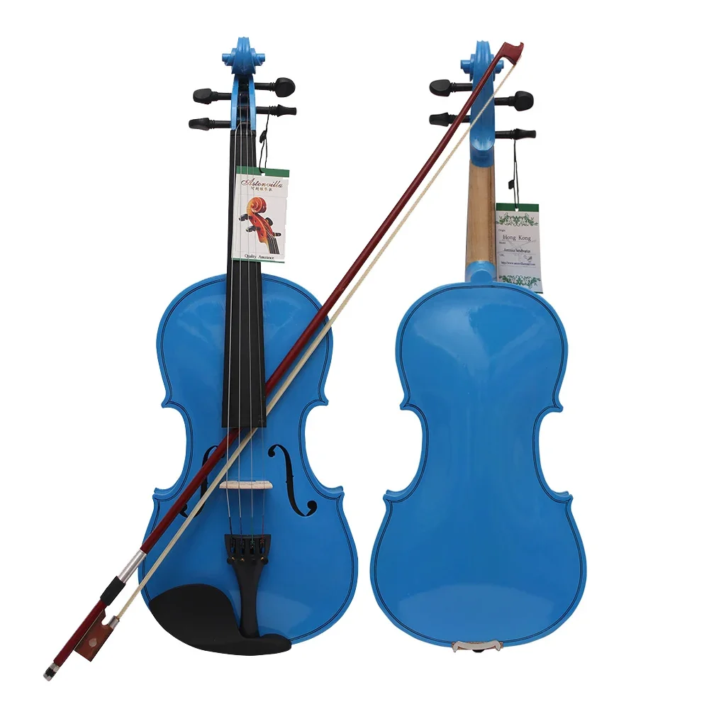 

4/4 Violin Dark Blue Acoustic Violino Basswood Panel Violin With Case Bow Beginner Students Kids Violin Musical Instrument Gift