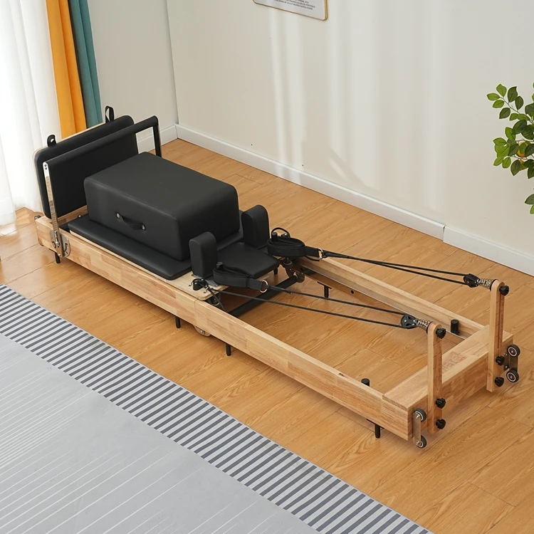 Pilates Reformer Home Equipment Machine Maple Oak Wooden Folding Pilates Reformer Foldable Liftable