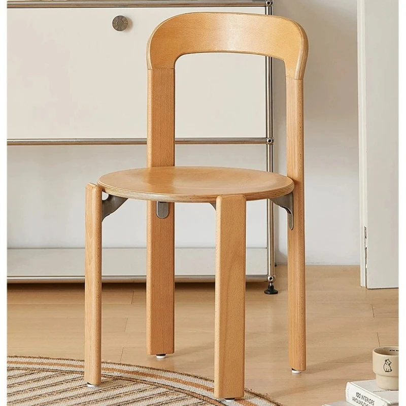 #Modern Luxury Living Room Furniture Nordic Beech Solid Wood Plywood Dining Stackable Vintage Curved Backrest Swiss Chair