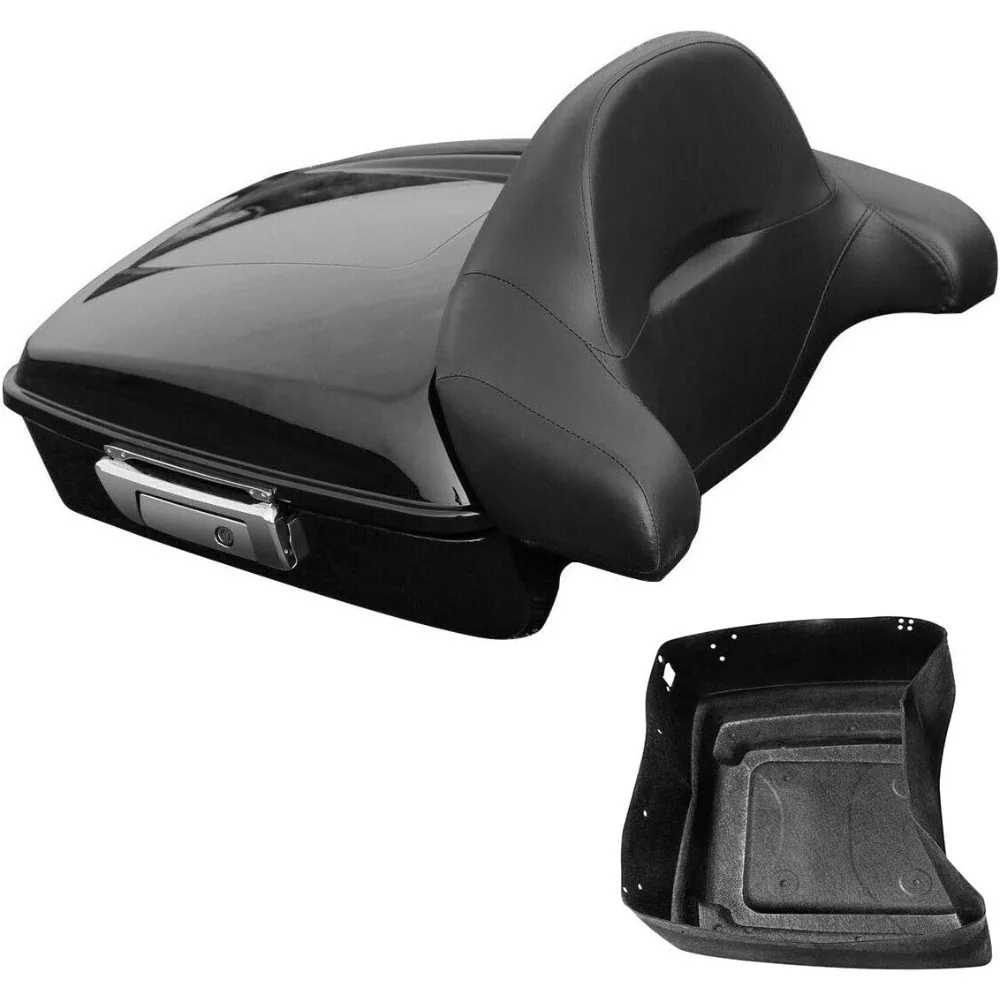 

Chopped Motorcycle Trunk Box Wrap Around Backrest Pad Set Fits For Harley 2014-2025 Touring CVO Road King Road Glide Street