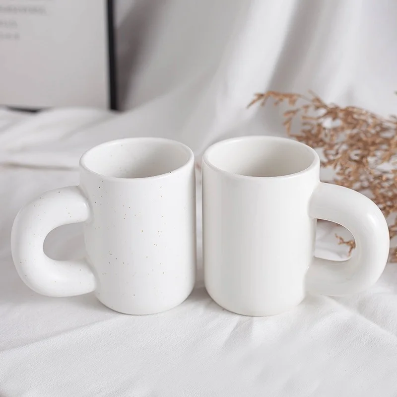 260ml Korean Style Fatty Mug Design Splash Ink Ceramic Cup Simple Milk Coffee Mug Couple Cups Gift Porcelain Water Cup Home