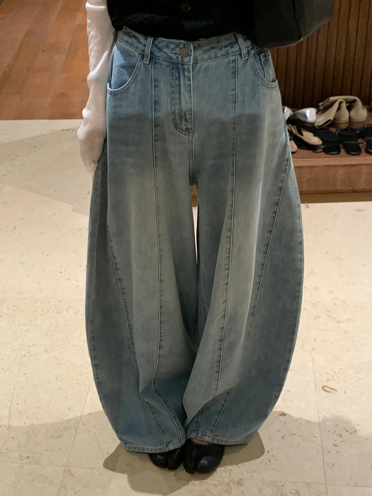 

High Waist Loose Fit Blue Denim Jeans Women's Spring 2026 Casual Sle Knife Comfortable Slimming Casual Pants