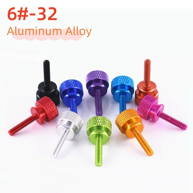 5pcs UNC 6#-32 Aluminum Step Thumb Screw Computer Case Screw Knurled Hand Screws Anodized 10 Colors For Hard Disk Radiator