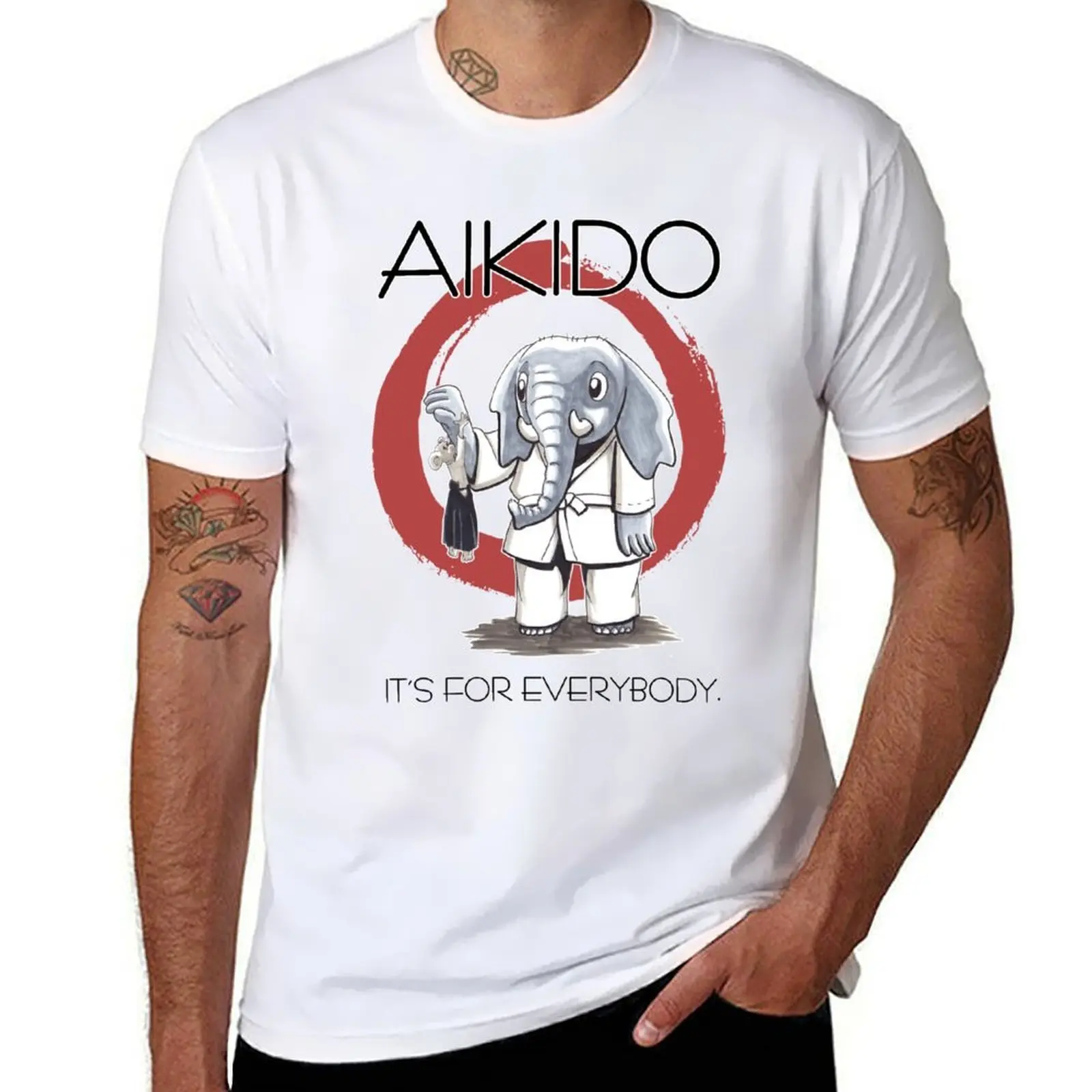 

Aikido - it's for everybody (white) T-Shirt funny t shirts man t shirt for man 100 percent cotton T-Shirt