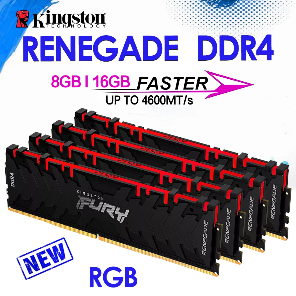 

Kingston DDR4 3200 3600 MHz 8GB 16G RGB Memory FURY Renegade D4 AMD Intel CPU Desktop Motherboard Ram PC 1.2V DIMM 288 Pin New