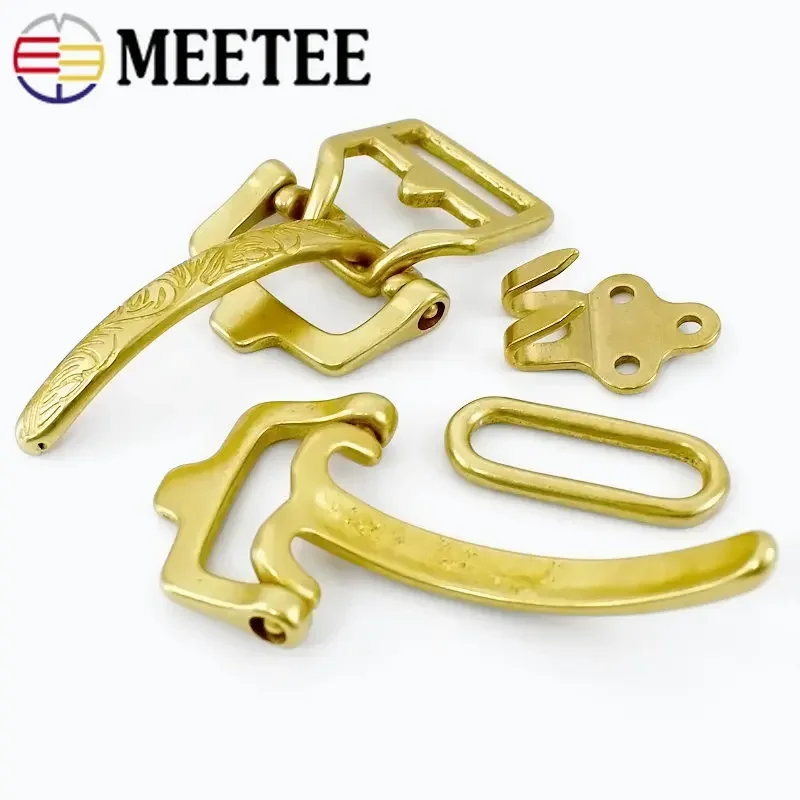 1Set=4Pcs 38mm Metal Buckle for Men Belt Rivet Screws Clasp Waistband Jeans Bag Connection Hook DIY Leather Craft Accessories