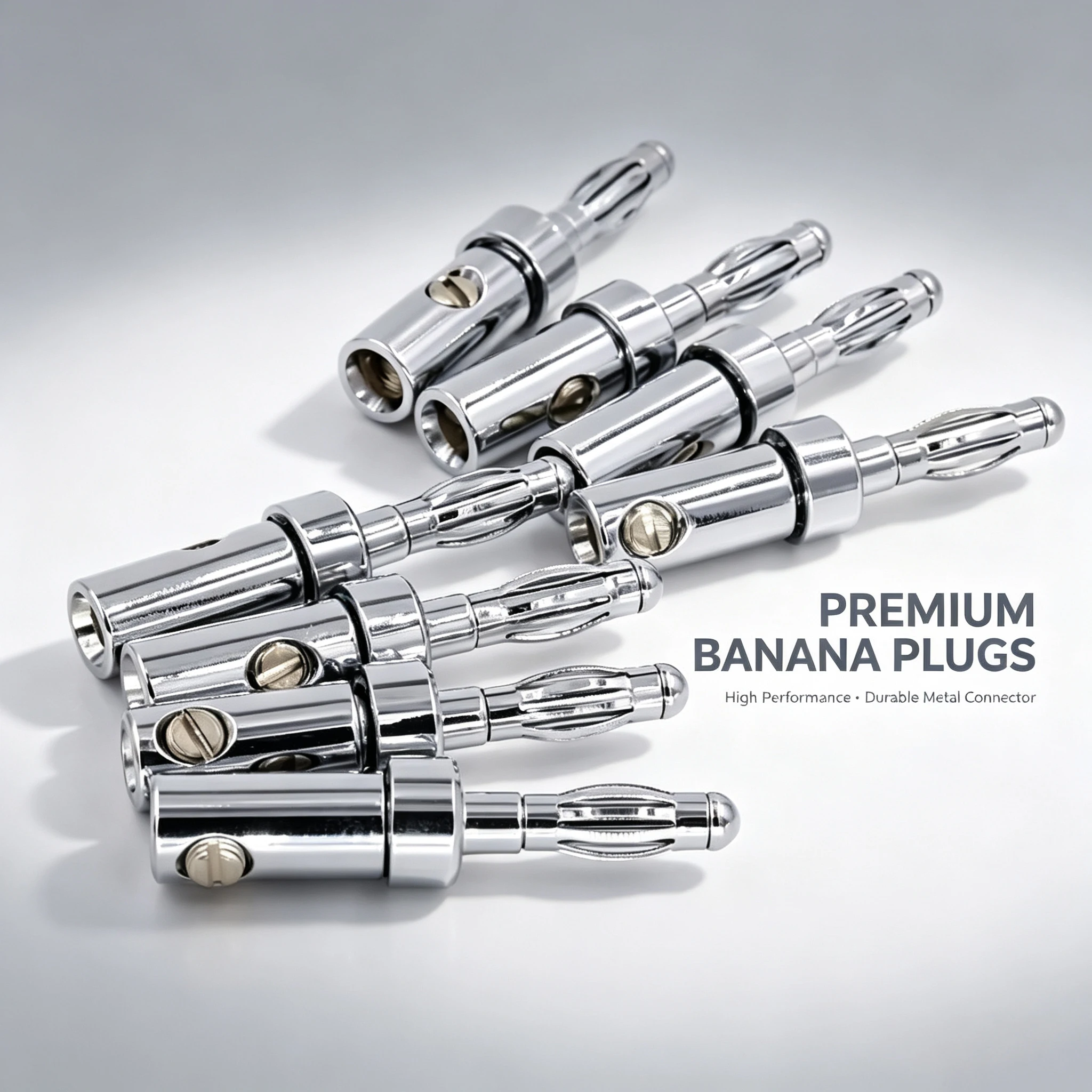 8pcs Hi End Rhodium Plated Spring Banana Plug for DIY Speaker Cable Without Logo