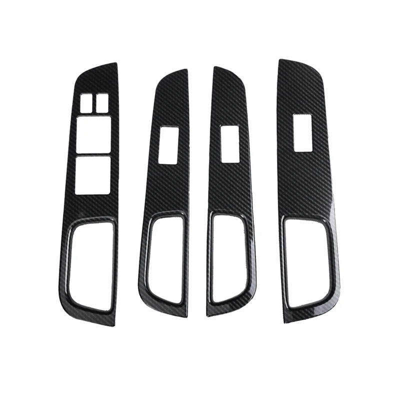 Car Carbon Fiber Window Glass Lift Button Switch Cover Trim Door Armrest Panel for Nissan Tiida RHD 2005-2010