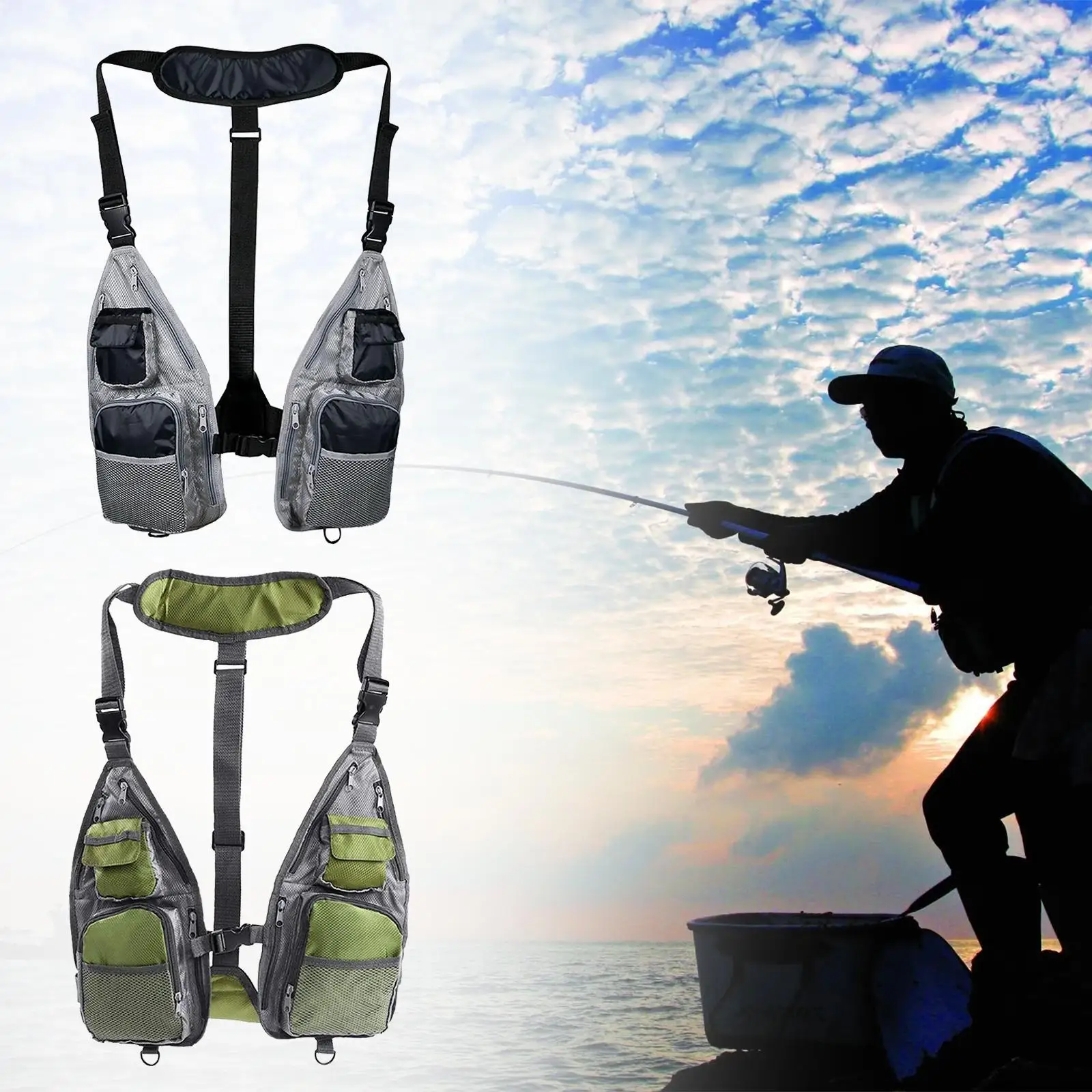 

Fishing Vest Simple Breathable Mesh Multi-Pocket Waistcoat Summer Outdoor Fishing Equipment
