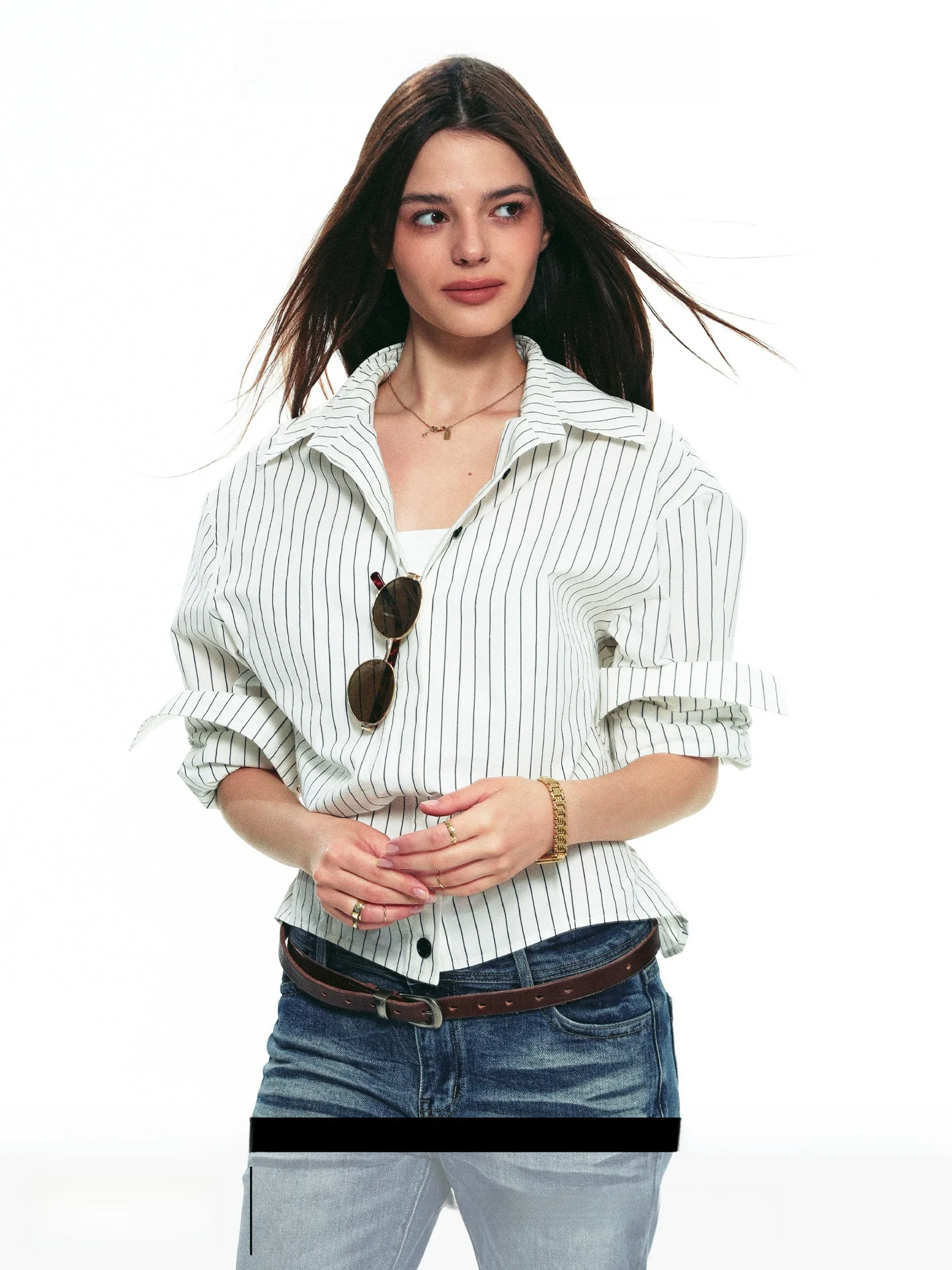 

Женский топ Slim Fit с длинным рукавом в полоску, модный французский стиль, осенняя новинка, модель SM25283