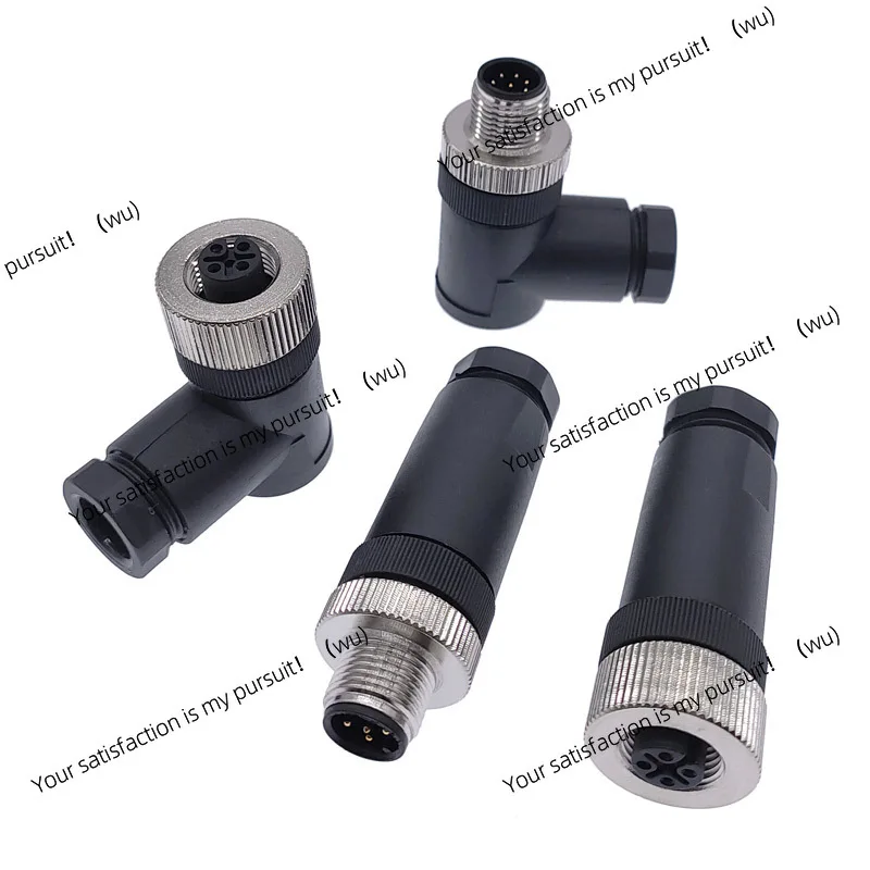 1Pc M12 Sensor connector waterproof straight angle male female screw threaded plug coupling 3 4 5 8 Pin