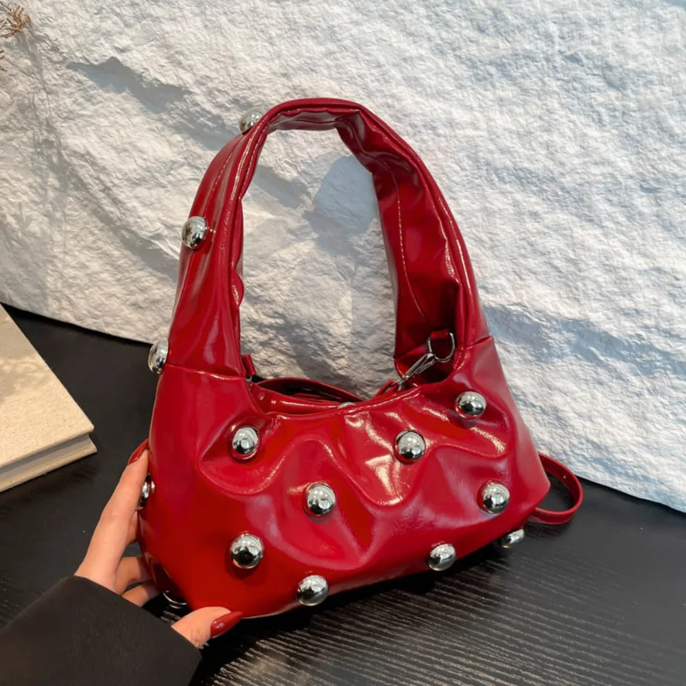 

Personalized PU Rivet Fashion Shoulder Bags Solid Color Crossbody Bag High-end Women Handbag Luxury Small Tote Bag Сумка 2025