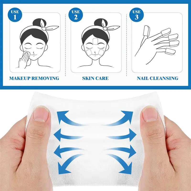 200pcs Non-Woven Fabric Cotton Pads Makeup Wipes Facial Cleansing 10x10cm Makeup Remover Nail Art Cotton Wipe Toner