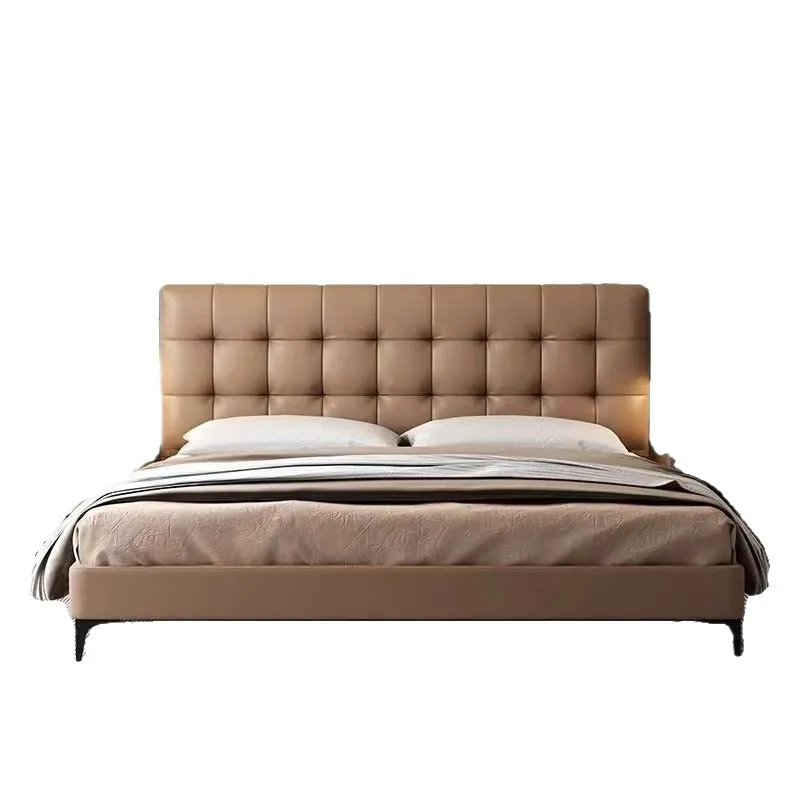 

Modern, Italian, minimalist, waffle, thickened, bedside, double storage, wedding bed