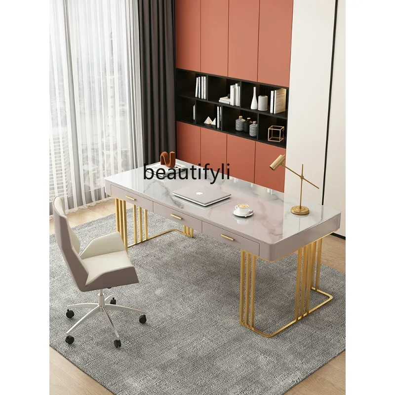 cc182R11 Light Luxury Stone Plate Desktop Computer Desk  Simple Desk Bedroom Writing Desk Simple Table Workbench furniture