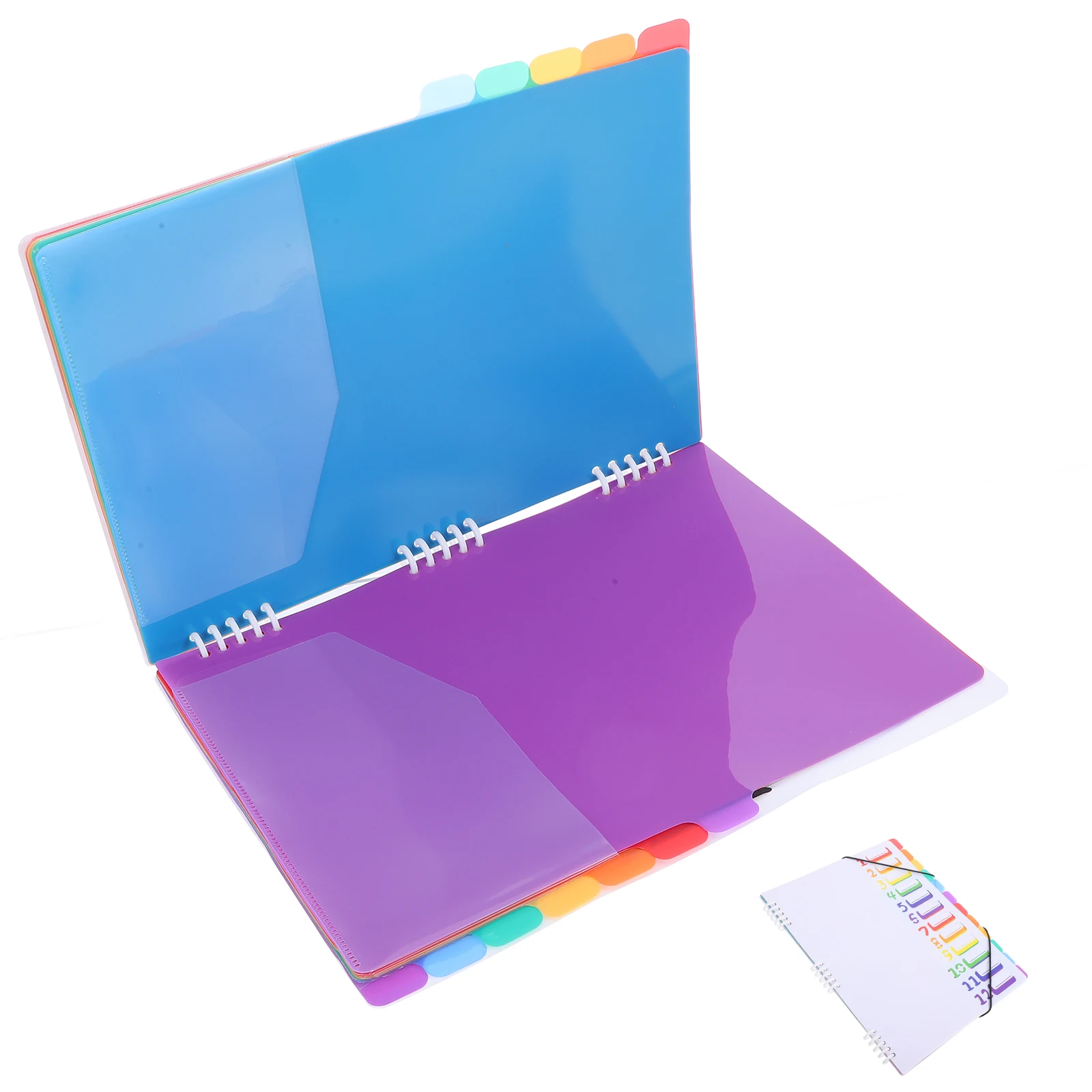 

A4 Spiral Bound File Folder 12 Layer Expanding Organizer Plastic Multi Pocket Document Storage Home Office School
