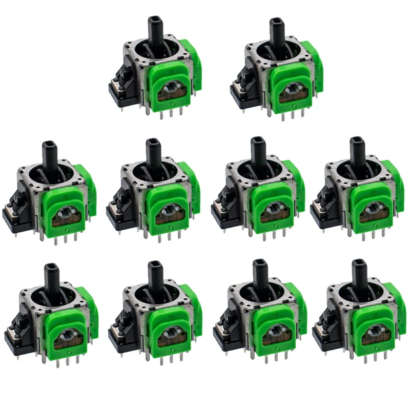 ABGN 10 Piece For PS5 Hall Electromagnetic Joystick Potentiometer High Precision Green Adjustable Electromagnetic IC Joystick
