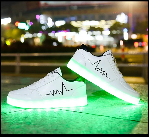 Electric syllable LED Shoes  Luminous Sneakers with Lighted sole Women LED Shoes for Adult Party Gift