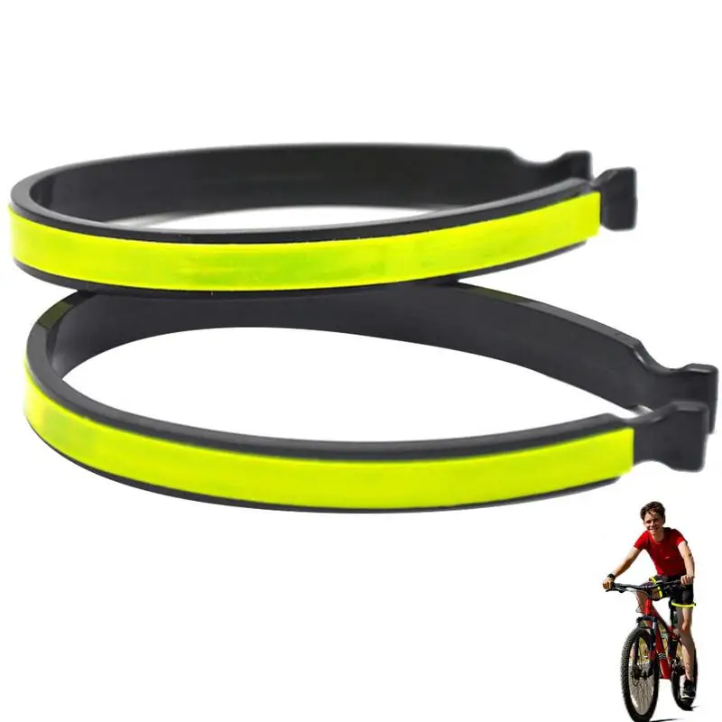 Clips reflectantes para pantalones de bicicleta, Clip de seguridad para pantalones, puño para piernas, Clip reflectante para bicicleta, ciclismo nocturno, correr, 2 piezas