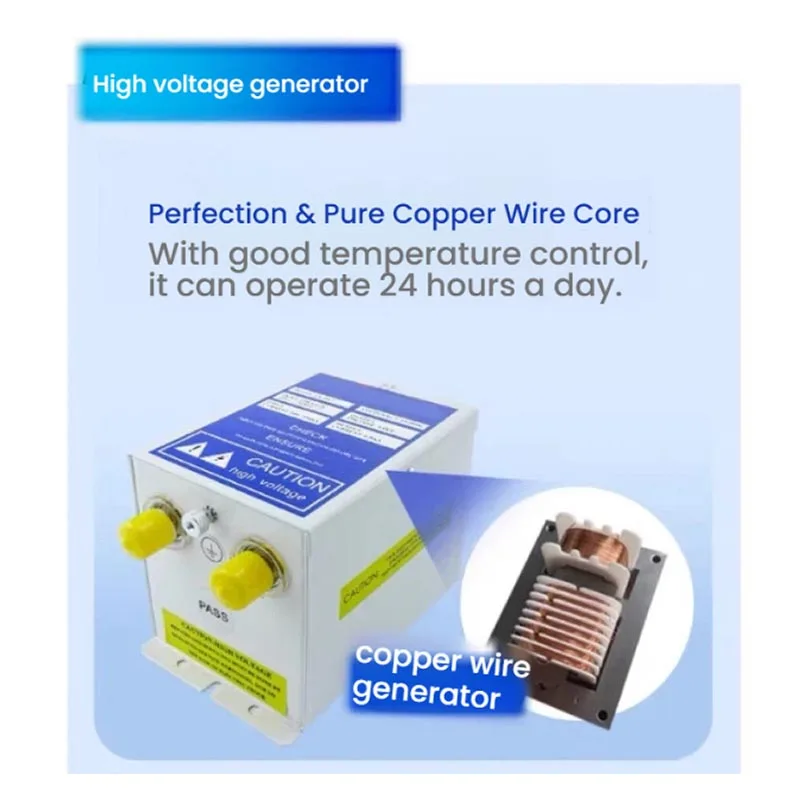 Kit de Eliminación de Electricidad Estática con Cuchilla de Aire Iónico Horizontal, Ionizador Industrial Antiestático, Fuente de Alimentación, Eliminador de Polvo Estático