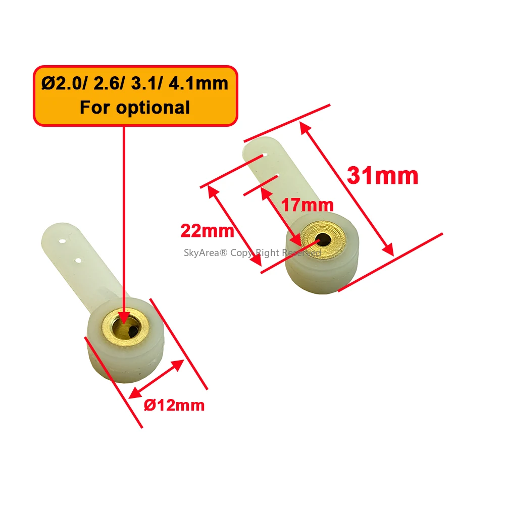 Bras de gouvernail pour train d'atterrissage rétractable, bras de direction, accessoires de bricolage pour RC FixOOAiranaParts, diamètre 2.1, 2.6, 3.1, 4.1mm, 6 pièces