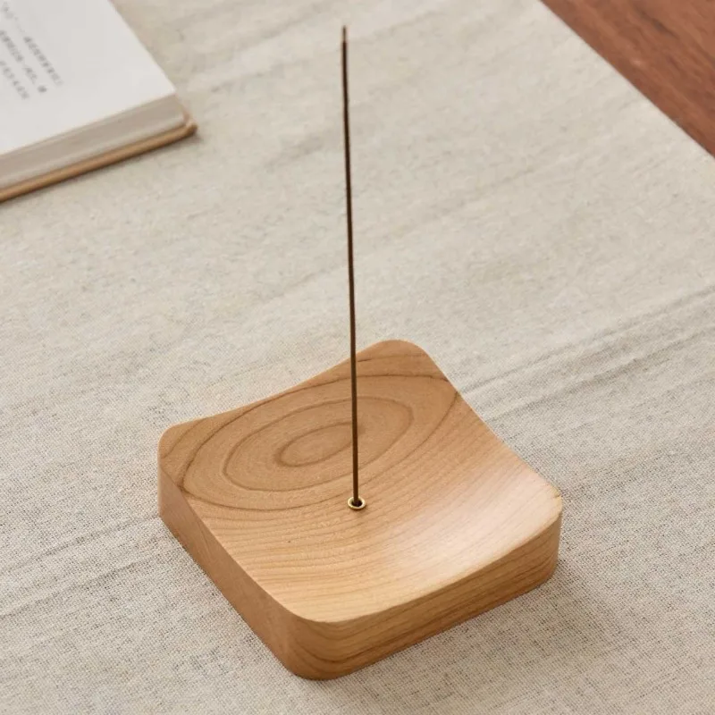 Black walnut household incense base, solid wood incense burner