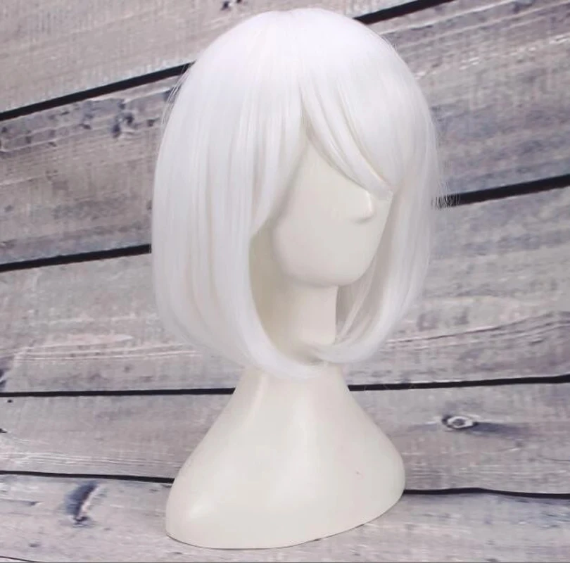 Akudama Drive Cutthroat Cosplay Wig Satsujinki White Short Synthetic Cos Hair Bobo Wigs