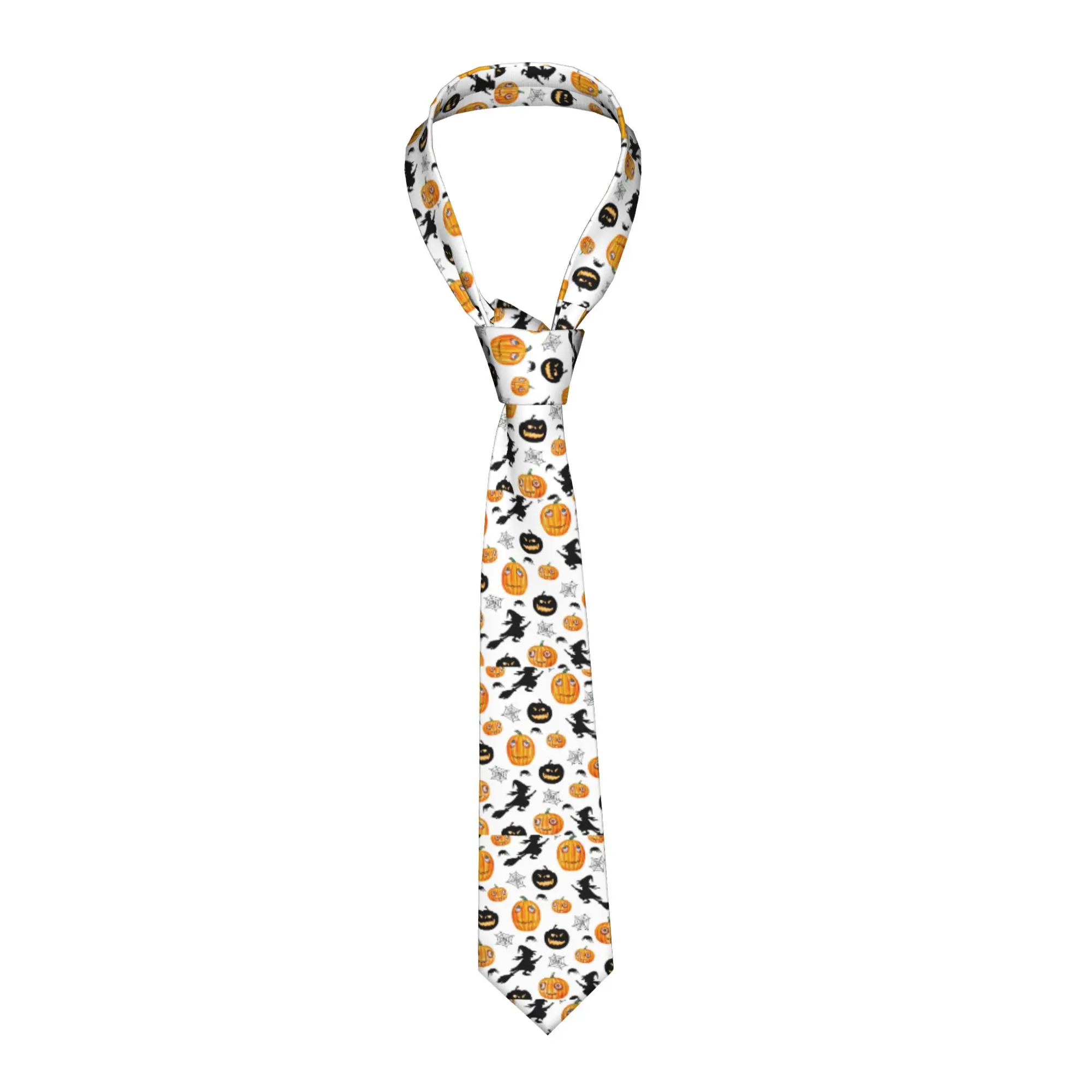 Halloween Cartoon Unisex Necktie 8 cm  Pumpkin Witch Spider Web Neck Tie for Mens Accessories Gravatas Wedding Business