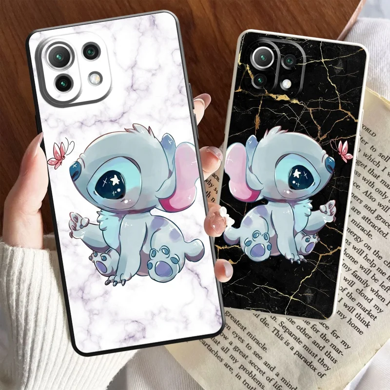 Stitch Disney Case for Xiaomi Mi 10 11 12T Lite Pro 5G C40 Poco X3 X4 NFC M5s GT 10T M3 F3 GT F4 Pro Matte Colors Liquid Phone