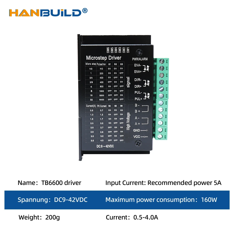 upgrade stepper motor driver S109AFTG for NEMA23 motor 2phase 4A CNC router controller for 3D printer Tb6600 drive stepper motor