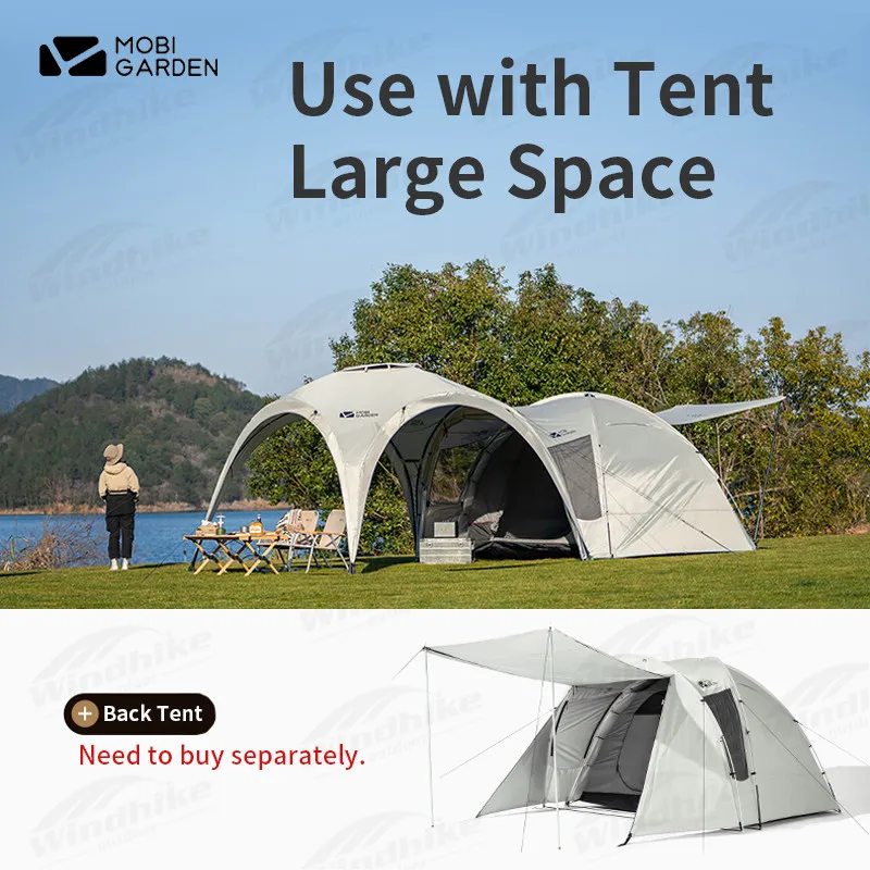 MOBI GARDEN Outdoor Camping Awning Tent Waterproof and Rainproof Large Space Sunshade Canopy Pavilion Party Tent Front Yard