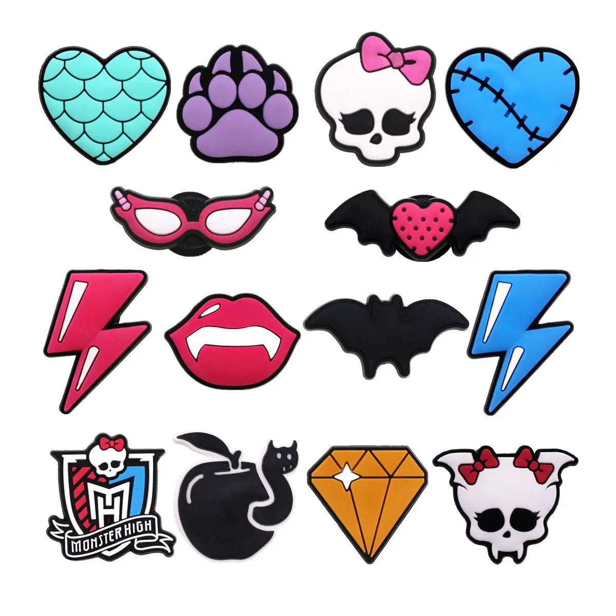 

1 Pcs Pack Cartoon Monster High School Shoe Buckle Decorations Jeans Clog Pins Charms Sandals Accessories Personality Kids Gifts