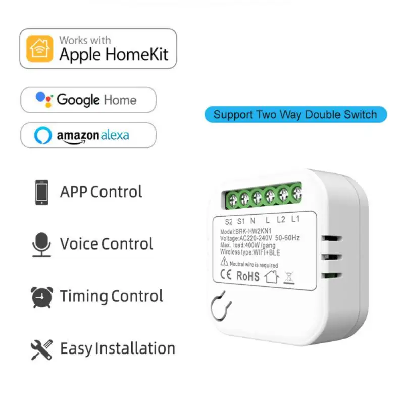 Smart WiFi Switch Mini Smart Circuit Breaker Smart Home Kit Module Voice Control For Homekit/Alexa/ Homepage/AliGenie