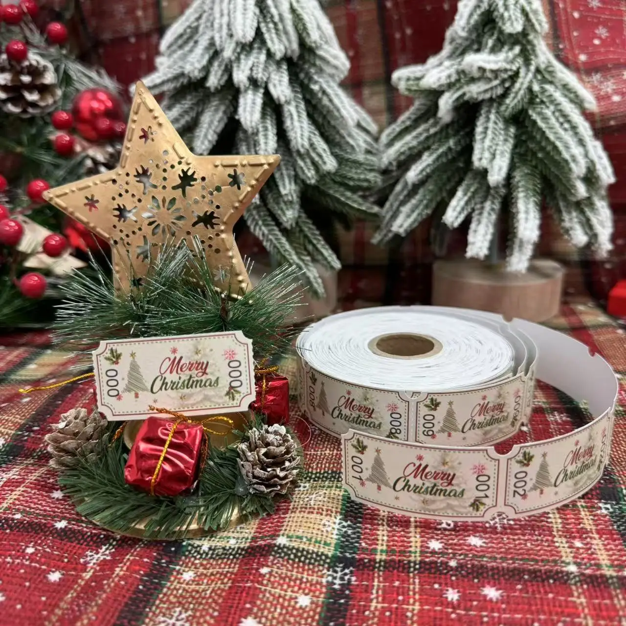 500 قطعة عيد الميلاد كرنفال اليانصيب القبول تذكرة بطاقة عيد الميلاد الديكور 2025 عيد الميلاد عطلة السحب تذكرة السنة الجديدة هدية 2026 أطفال #1