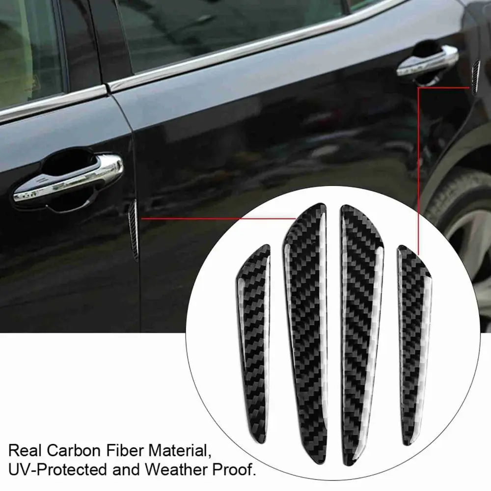 

4pcs Universal Carbon Fiber Car Door Protector Anti-Scratch Weather Proof Door Edge Guard Trim Sticker Auto Door