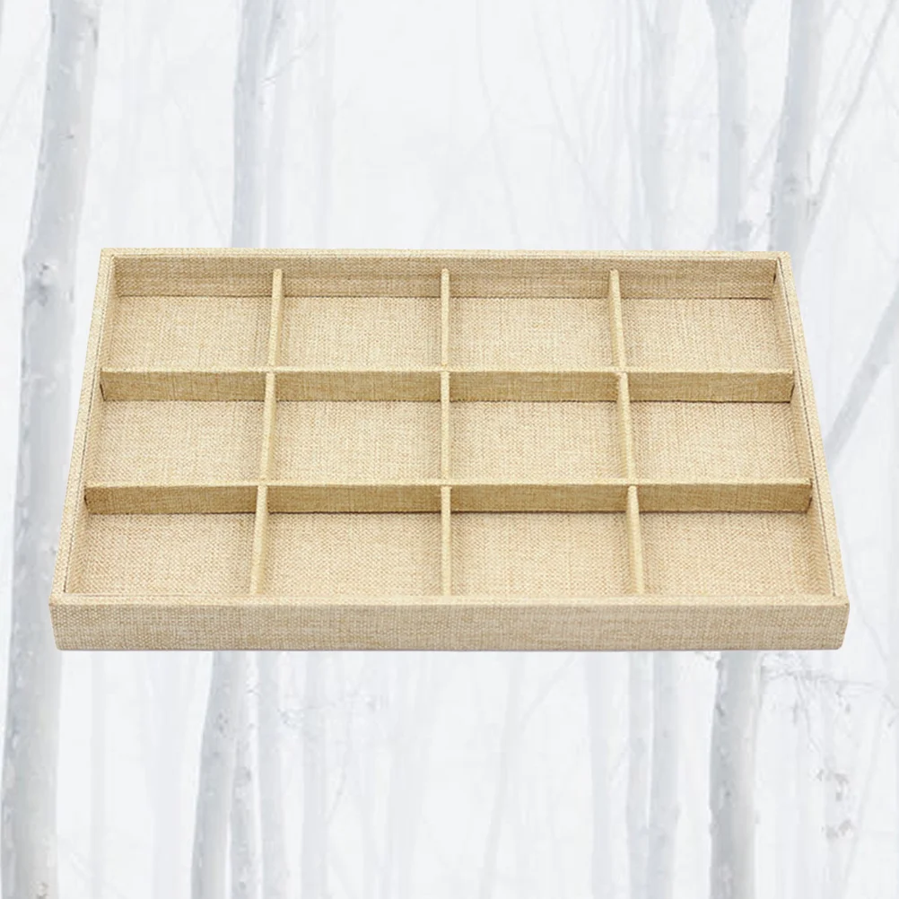 12 Grid Jewelry Display Tray Smooth Mdf Ring Showcase Rack Store Shop Rings Display Stand Jewelry Showcase Holder