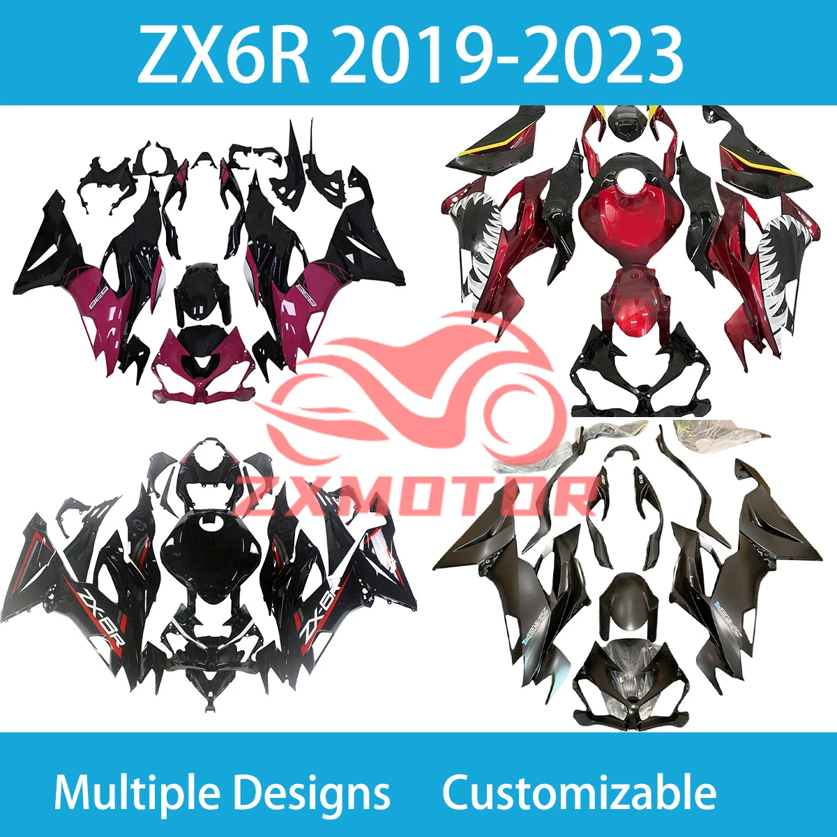 

For Kawasaki 636 ZX-6R 2019 2020 2021 2022 2023 ABS Fairing Kit ZX6R Plastic Part Body Set Motorcycle Bodywork Fairings New