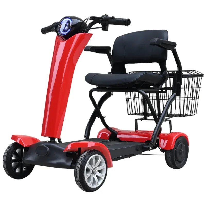 500W-elderly and disabled quadricycle auto-folding seniors scooter 4 Wheel Power scooter Handicap Foldable Lightweight Scooter