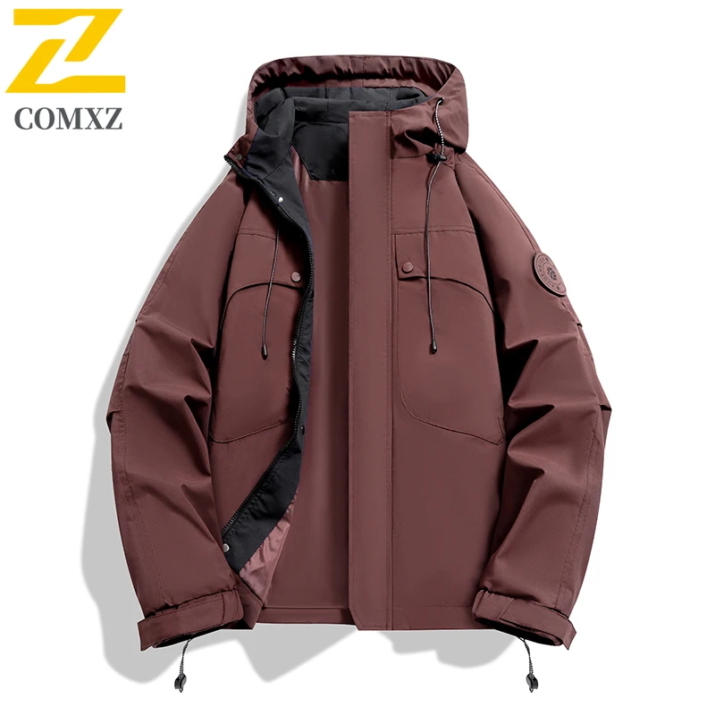 

2025 Unisex Waterproof Windbreaker Jacket Men's Casual Single-Layer Raincoat Hiking Camping chaquetas hombre Windproof Outerwear