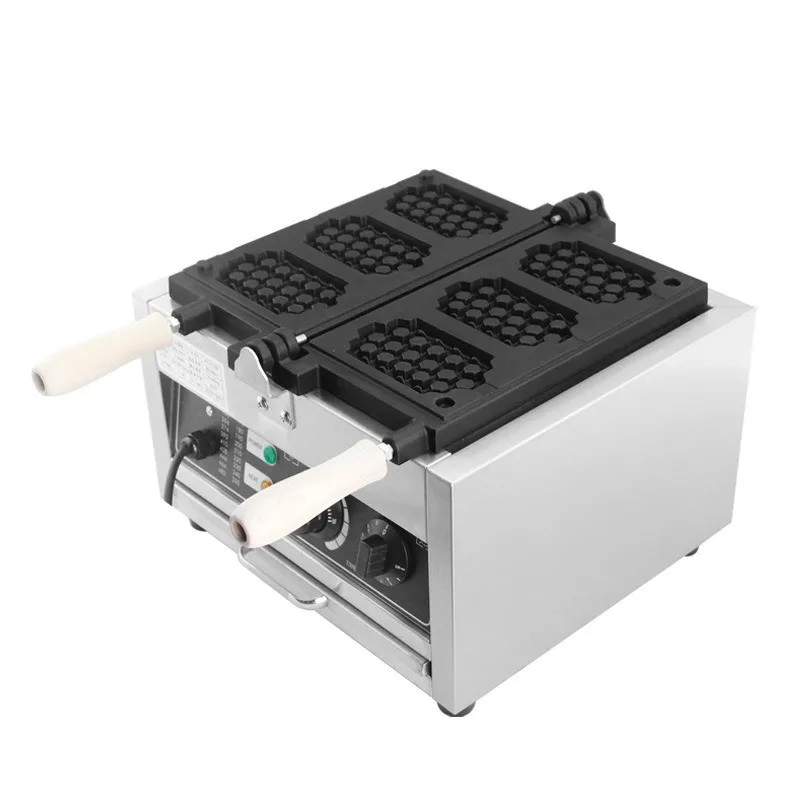 Macchina per fare waffle commerciale a forma di nido d'ape Macchina per waffle elettrica quadrata a 3 fette