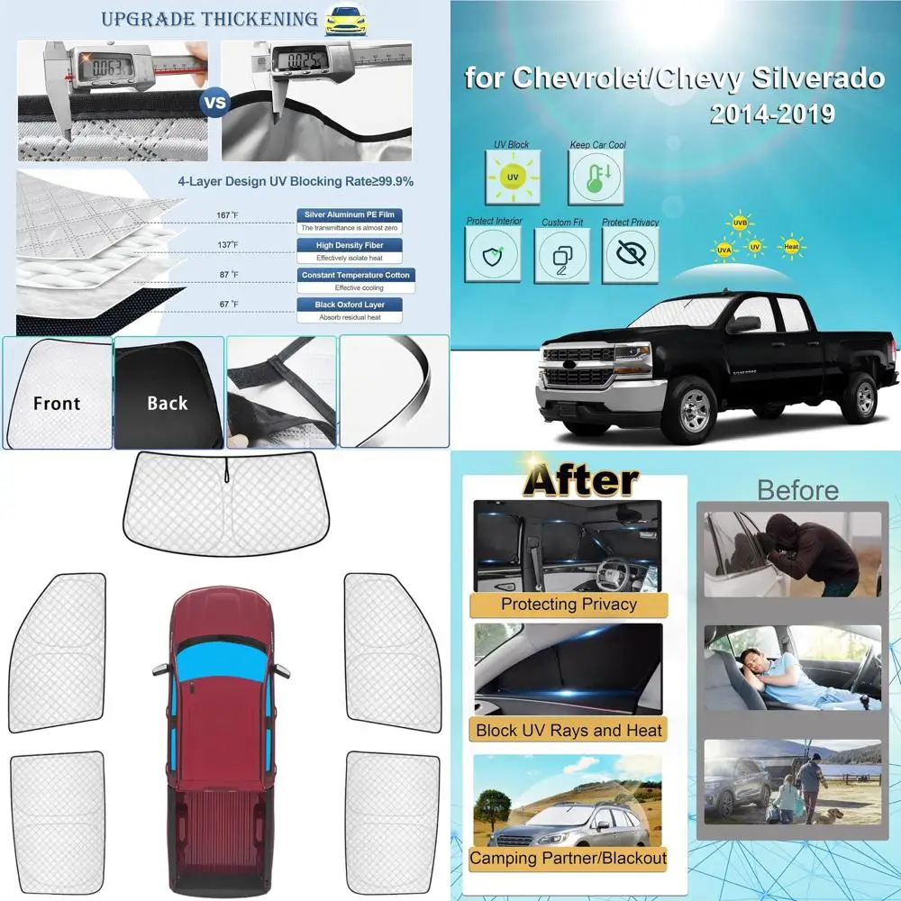 

Комплект из 5 улучшенных солнцезащитных шторок для окон автомобиля с УФ-защитой для моделей 2014-2019 годов, защита от солнца для боковых и задних стекол с функцией приватности для использования на улице