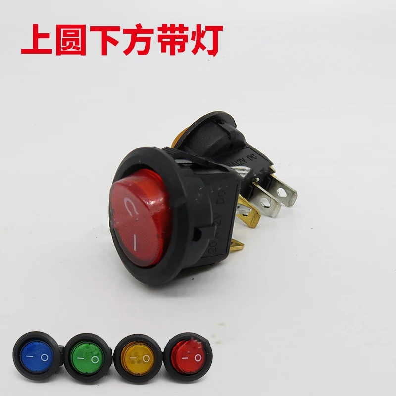 10pcs KCD1-105 20mm 220V with Red LED OFF-ON 3pin 2 gear Rocker switches Upper circle lower Square type power switch