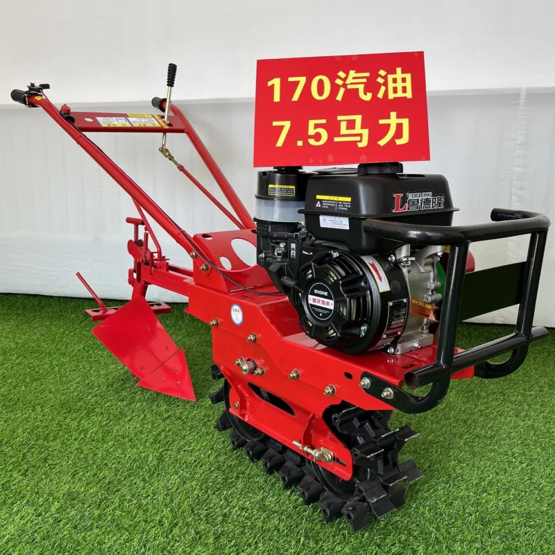 180 Water-cooled Micro Tiller Multifunctional Farm Tool Trenching Ridging Soil Turning Fertilizing Seeding