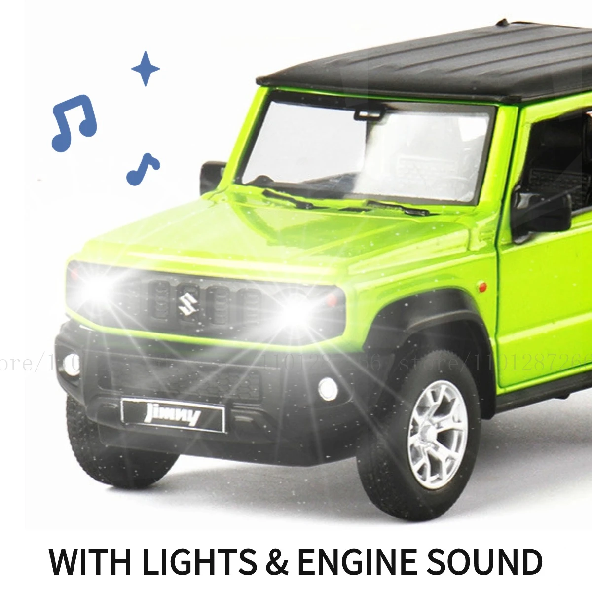 1:26 Suzuki Jimny  Pullback Car Toy with Lights Engine Sound, Suzuki Toyota Diecast Car Model Scale Replica Gift Kid Boy Toy